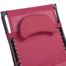 Load image into Gallery viewer, Folding Recliner Lounge Chair with Shade Canopy Cup Holder-Wine
