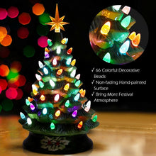 Load image into Gallery viewer, 15&quot; Pre-Lit Hand-Painted Ceramic Christmas Tree-Green
