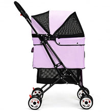 Load image into Gallery viewer, Pet Foldable Cage Stroller For Cat And Dog-Pink
