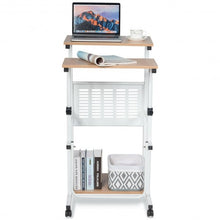 Load image into Gallery viewer, Height Adjustable Mobile Computer Stand Up Desk
