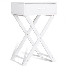 Load image into Gallery viewer, Campaign Style Modern X-Shape Accent Side End Table-White
