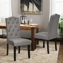Load image into Gallery viewer, Set of 2 Tufted Upholstered Dining Chair-Gray
