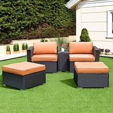 Load image into Gallery viewer, 5 pcs Outdoor Rattan Wicker Sectional Chair Lounge Daybed Set
