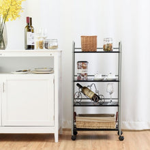 Load image into Gallery viewer, 4 Tiers Rolling Cart Storage Display Rack

