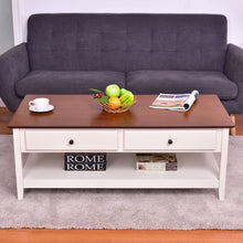 Load image into Gallery viewer, Rectangle Wood Coffee Table with Drawer &amp; Storage Shelf

