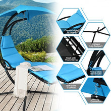 Load image into Gallery viewer, Hanging Stand Chaise Lounger Swing Chair w/ Pillow-Blue
