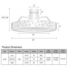 Load image into Gallery viewer, 23&quot; Ceiling Fan with LED Light and Remote Control-White
