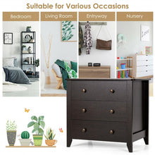 Load image into Gallery viewer, 3 Drawer Dresser Chest of Drawers Bedside Table-Espresso
