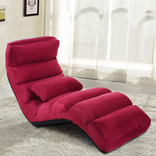 Load image into Gallery viewer, Folding Lazy Sofa Chair Stylish Sofa Couch Beds Lounge Chair W/Pillow-Burgundy
