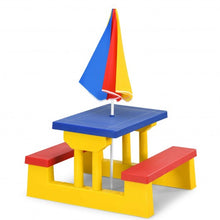 Load image into Gallery viewer, Kids Picnic Folding Table and Bench with Umbrella-Yellow
