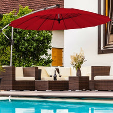 Load image into Gallery viewer, 10 Foot Patio Offset Umbrella Market Hanging Umbrella for Backyard Poolside Lawn Garden-Burgundy
