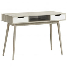 Load image into Gallery viewer, Stylish Computer Desk Workstation with 2 Drawers and Solid Wood Legs-Oak
