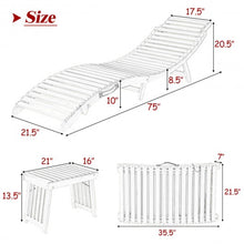 Load image into Gallery viewer, 3PCS Wooden Folding Patio Lounge Chair Table Set
