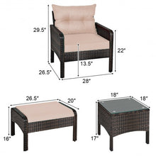 Load image into Gallery viewer, 5 Pcs Patio Rattan Wicker Sofa Furniture Set

