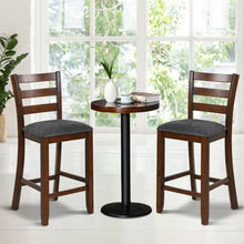 Load image into Gallery viewer, 2Pcs Counter Height Chairs with Fabric Seat and Rubber Wood Legs
