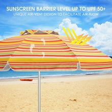 Load image into Gallery viewer, 6.5FT Sun Shade Patio Beach Umbrella with Carry Bag-Red &amp; Orange
