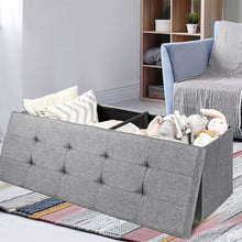 Load image into Gallery viewer, Fabric Folding Storage with Divider Bed End Bench-Light Gray
