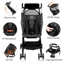 Load image into Gallery viewer, Buggy Portable Pocket Compact Lightweight Stroller Easy Handling-Black
