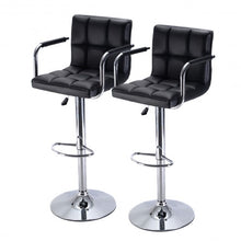 Load image into Gallery viewer, Set of 2 Bar Stool PU Leather Barstools Chair Adjustable Counter Swivel w/ Arm-brown
