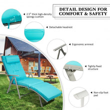 Load image into Gallery viewer, Outdoor Lightweight Folding Chaise Lounge Chair-Blue
