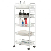 Load image into Gallery viewer, 5 Tier Mesh Rolling File Utility Cart Storage Basket-Gray
