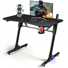 Load image into Gallery viewer, 43.5 Inch Height Adjustable Gaming Desk with Blue LED Lights
