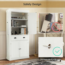 Load image into Gallery viewer, Cupboard Freestanding Kitchen Cabinet w/ Adjustable Shelves-White
