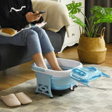 Load image into Gallery viewer, Foldable Foot Spa Bath Motorized Massager with Bubble Red Light Timer Heat-Blue
