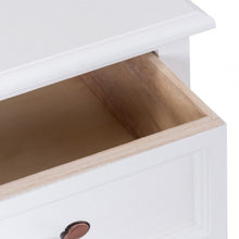 Load image into Gallery viewer, Storage Solid Wood End Nightstand w/ 3 Drawers -White

