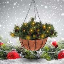Load image into Gallery viewer, 12-inch Christmas Decor Battery-operated Hanging Basket

