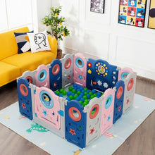 Load image into Gallery viewer, 14-Panel Foldable Baby Playpen Kids Safety Play Center with Lockable Gate
