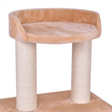 Load image into Gallery viewer, 52&quot; Tower Condo Scratching Post Cat Tree w/ Rope and Mouse-Beige
