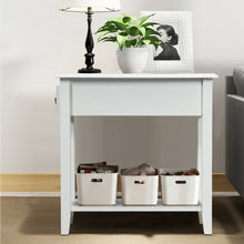 Load image into Gallery viewer, 2 Tier End Bedside Sofa Side Table Narrow Nightstand-White
