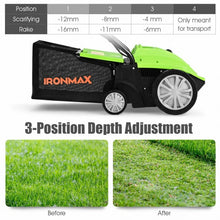 Load image into Gallery viewer, 12Amp Corded Scarifier 13&quot; Electric Lawn Dethatcher -Green
