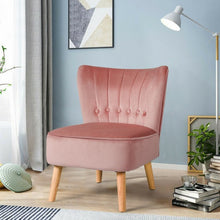 Load image into Gallery viewer, Armless Accent Chair Tufted Velvet Leisure Chair-Pink
