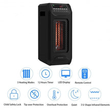 Load image into Gallery viewer, 1500 W Portable Electric Space Heater with Timer Remote Control
