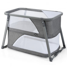 Load image into Gallery viewer, Multifunctional Portable Soft Folding Crib with Washable Mattress and Side Zipper-Gray
