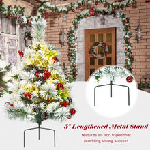 Load image into Gallery viewer, Set of 2 Outdoor 24in Battery Powered Pre-lit Pathway Flocked Christmas Trees
