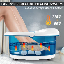 Load image into Gallery viewer, Foot Spa Tub with Bubbles and Electric Massage Rollers for Home Use-Blue
