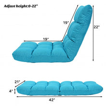 Load image into Gallery viewer, 14-Position Adjustable Folding Lazy Gaming Sofa-Light Blue
