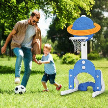 Load image into Gallery viewer, 3 in 1 Kids Basketball Hoop Set with Balls-Blue
