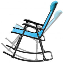 Load image into Gallery viewer, Outdoor Patio Headrest Folding Zero Gravity Rocking Chair-Turquoise
