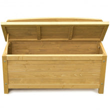 Load image into Gallery viewer, 16.5 Gallon Wood Storage Bench Deck Outdoor Seating 35.5&quot;-Yellow
