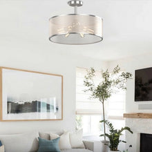 Load image into Gallery viewer, 6-Light Semi Flush Mount Ceiling Light Pendant Lamp w/ Fabric Drum-shaped Shade
