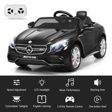 Load image into Gallery viewer, 12 V Mercedes-Benz S63 Licensed Kids Ride On Car-Black
