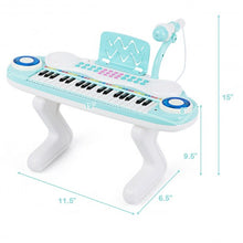 Load image into Gallery viewer, 37-key Kids Toy Keyboard Piano with Microphone-Blue
