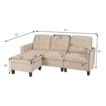 Load image into Gallery viewer, Convertible Sectional L-Shaped Couch with Reversible Chaise-Beige

