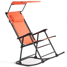 Load image into Gallery viewer, Zero Gravity Folding Rocking Chair Rocker Porch-Orange
