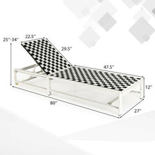 Load image into Gallery viewer, Patio Adjustable Reclining Chair Lounge Chair Chaise for Garden Deck Wheel
