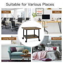 Load image into Gallery viewer, Under Desk Printer Stand with 360° Swivel Casters-Brown

